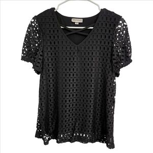 Westport Black Lace Women Top Small
